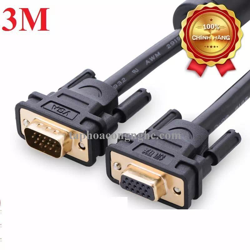 Ugreen 11615 3M màu Đen Cáp tín hiệu nối dài VGA đầu mạ vàng VG103 30011615
